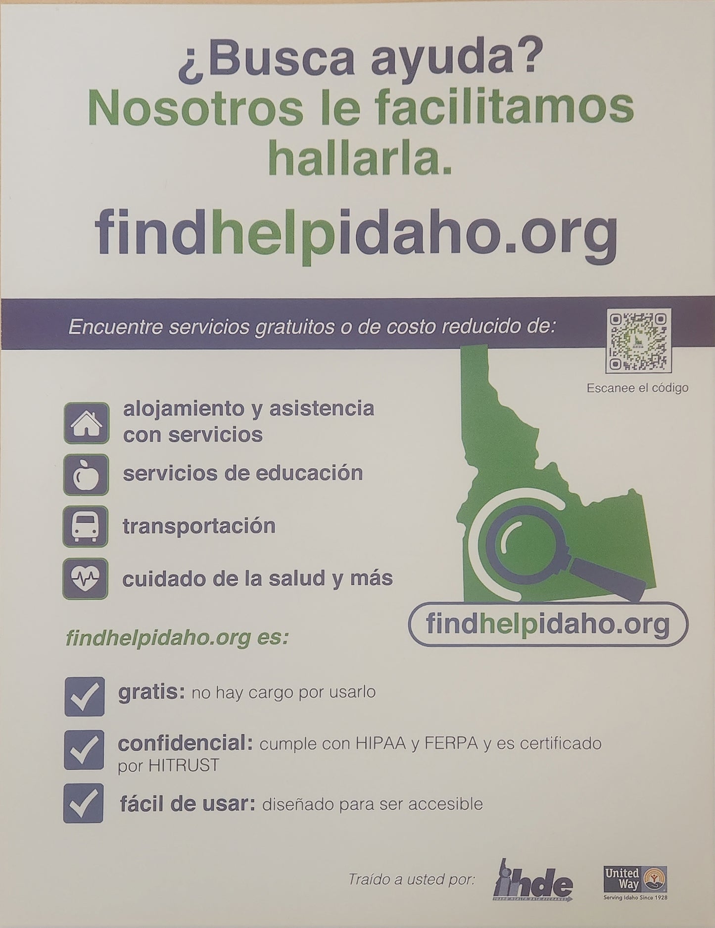 FindHelp Idaho Flyer - English and Spanish