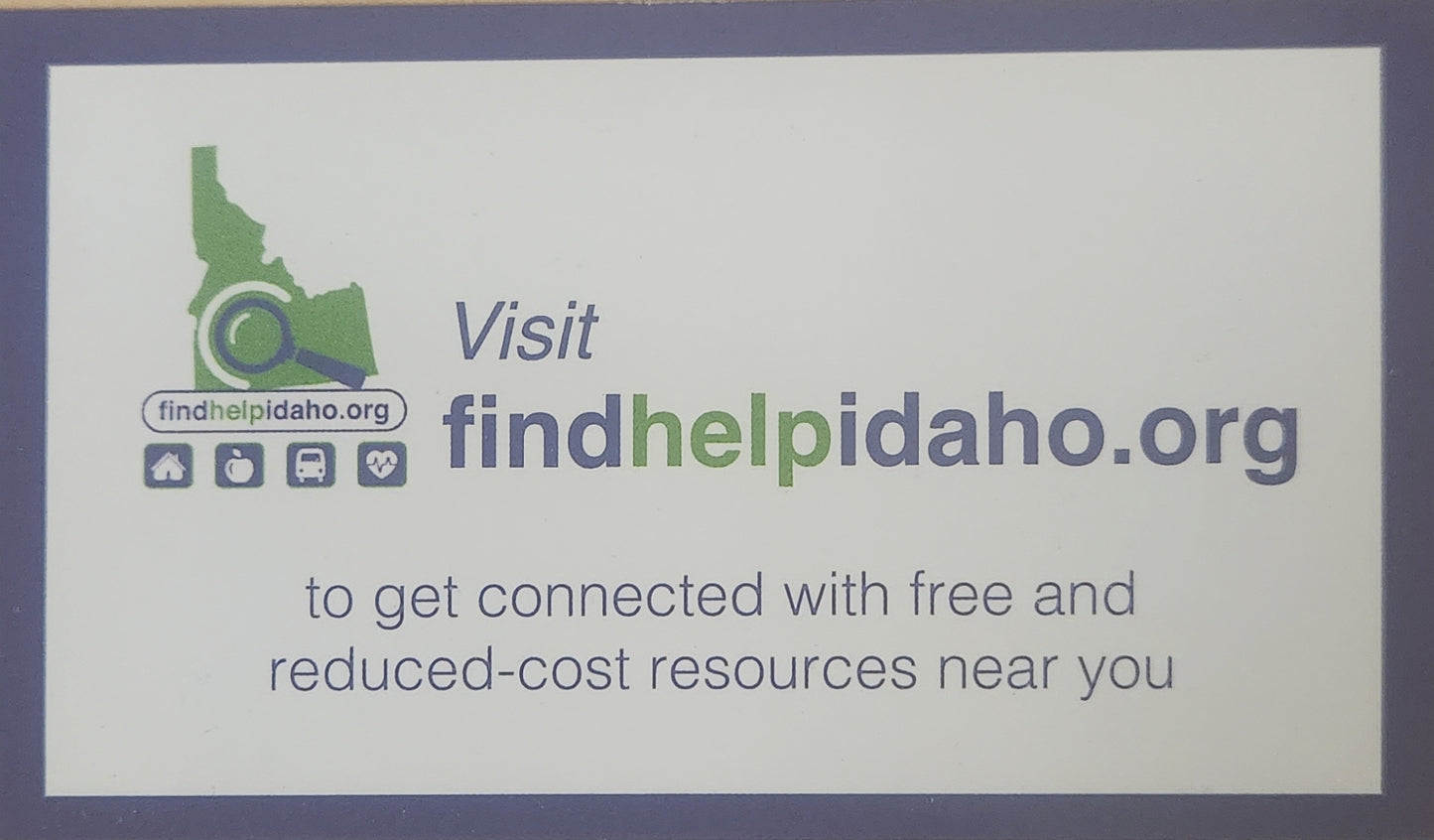 FindHelp Idaho Wallet Cards