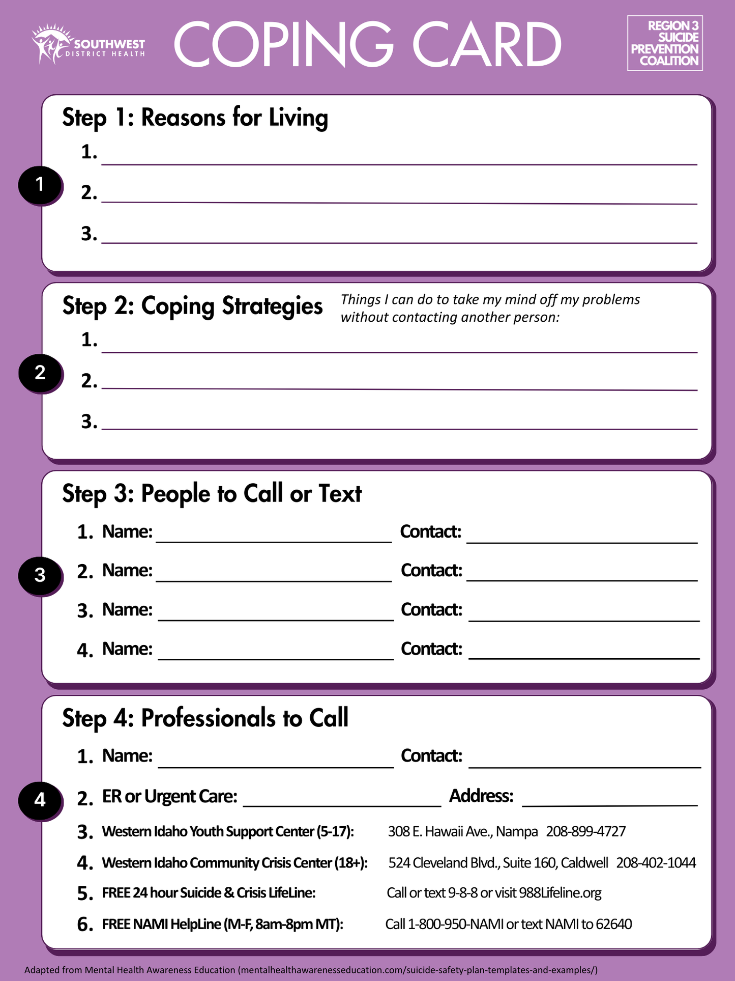 Coping Cards