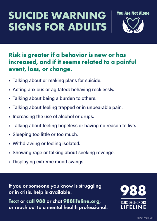Suicide Warning Signs for Adults